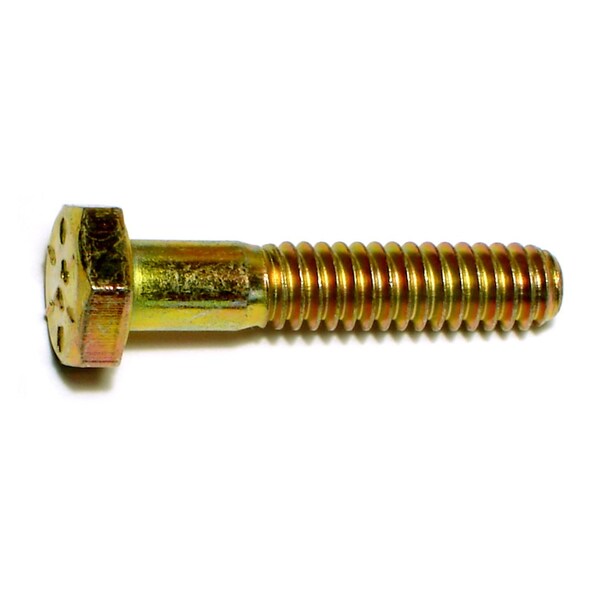 Midwest Fastener Grade 8, 1/4"-20 Hex Head Cap Screw, Zinc Yellow Steel, 1-1/4 in L, 10 PK 62843 - main